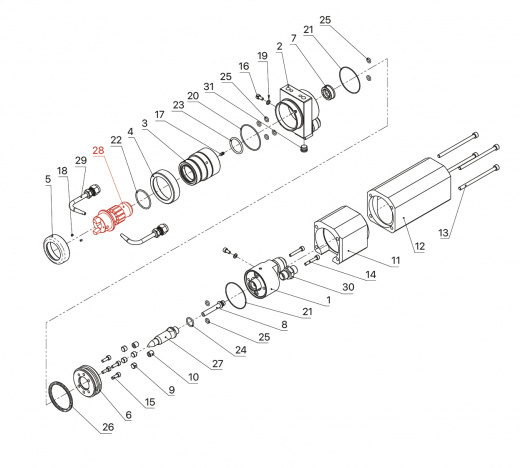 F4-VB Сопло  2 x 180° / 10° 4mm / Ф7mm с толстой вольфрамовой вставкой WLa 20
