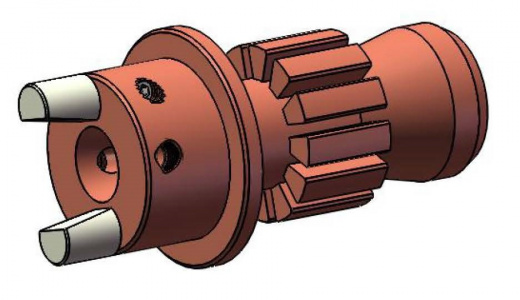 F4-VB Сопло  2 x 180° / 10° 4mm / Ф7mm с толстой вольфрамовой вставкой WLa 20
