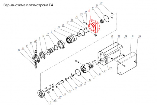 GST-100001 Корпус центральный GST F4MB-XL